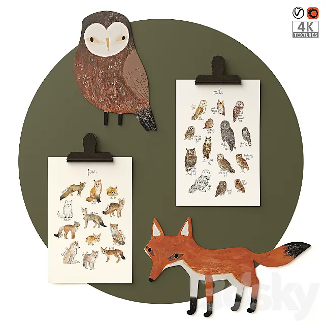 CB Wooden Wall Decor 01 3DModel