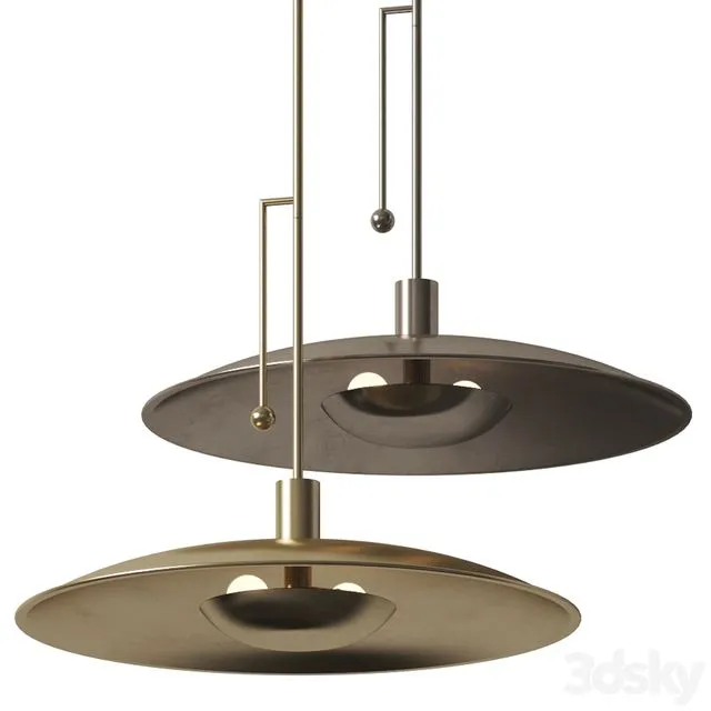 Cb2 - Alavanca Brass Pendant Light 3D Model