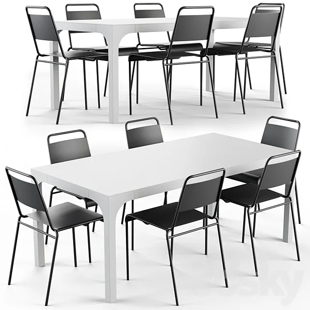 CB2 Aqua Virgio Dining table set Free Download