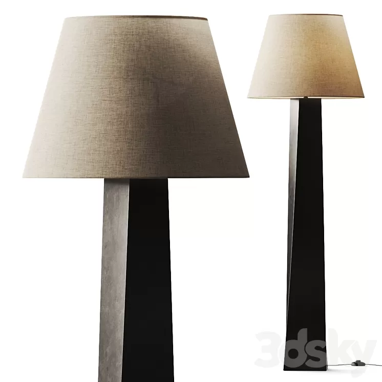 CB2 Beke Bronze Floor Lamp 3D Model Free