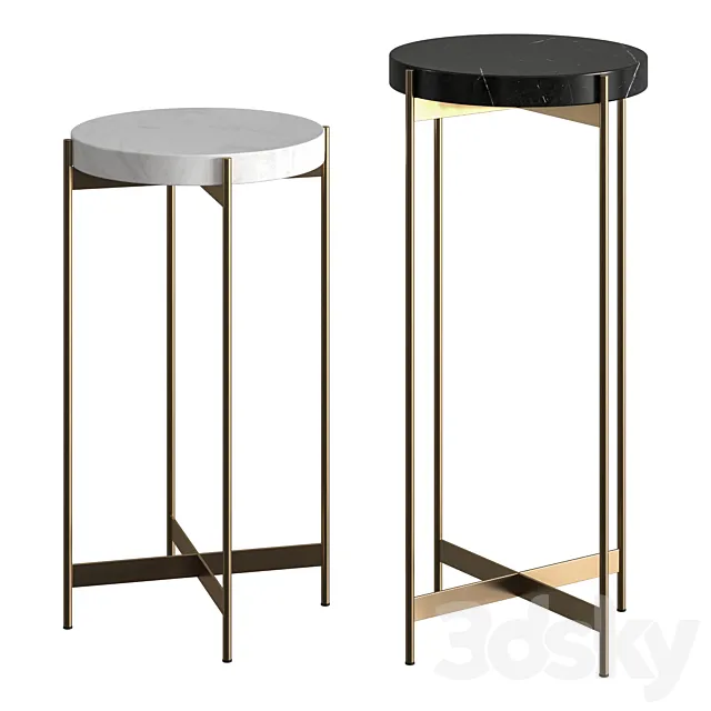 CB2 Block Marble Pedestal Tables 3DModel