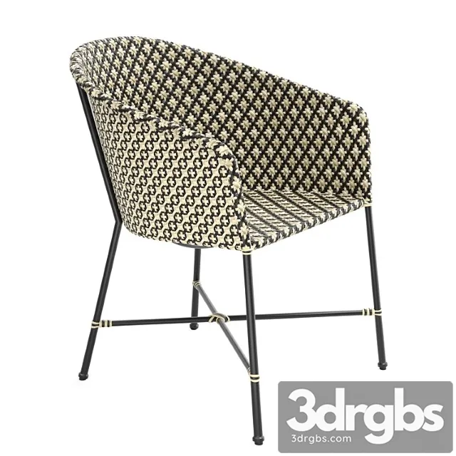 Cb2 Brava Dining Lounge Grey Wicker Chair 3D Model Free