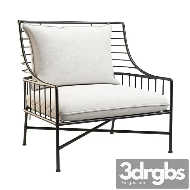 Cb2 Breton Black Metal Chair 3D Model Free