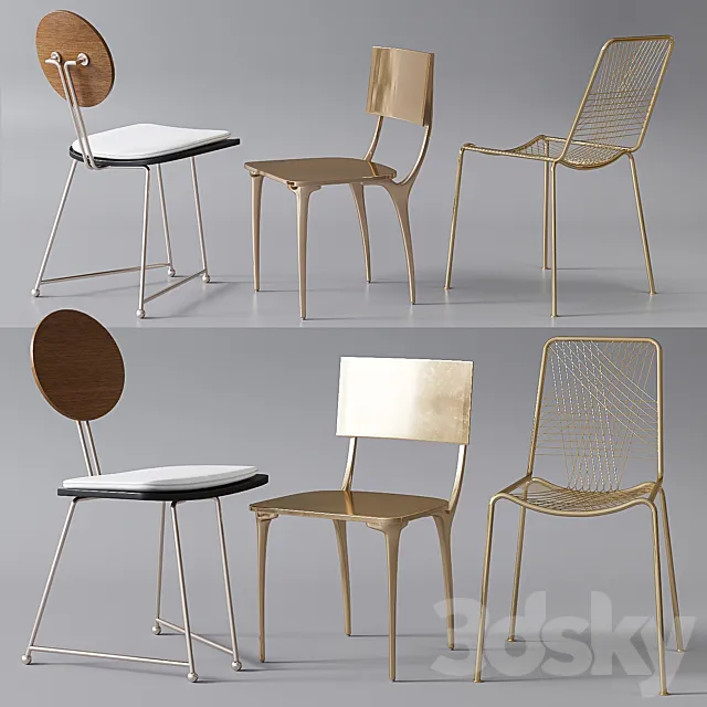 CB2 Chairs collection 3D Model