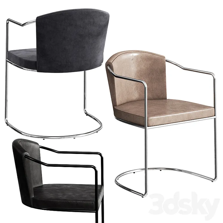 Cb2 Cleo Cantilever Chair 3D Model Free