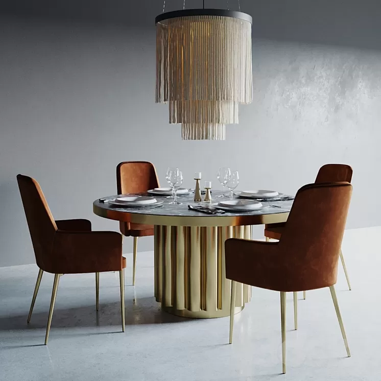 CB2 Dinning set 3D Model