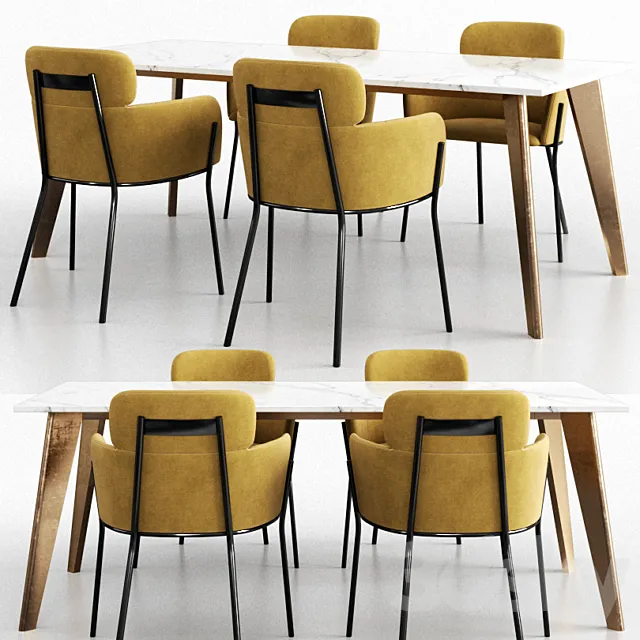 CB2 Dinning Set 8 3D Model