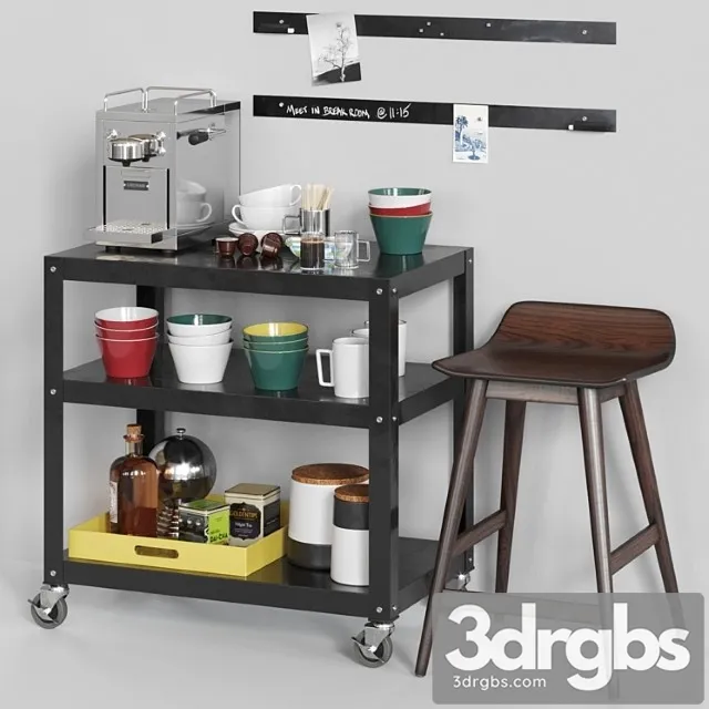 Cb2 exclusive rolling cart 3D Model Free
