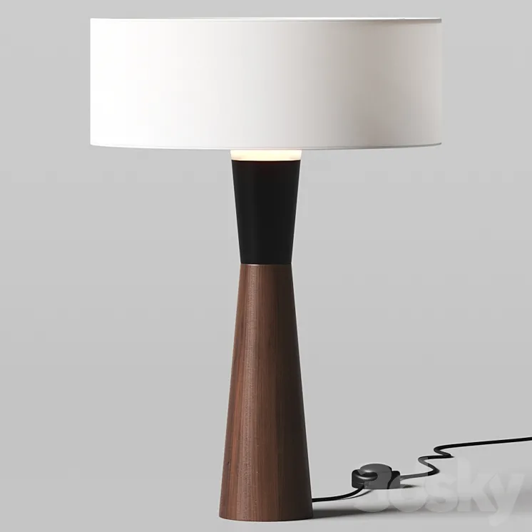CB2 Exposior Walnut Table Lamp 3D Model Free