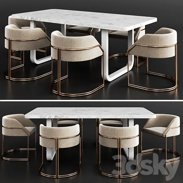 CB2 & GIOPAGANI Dinning Set 3 3D Model