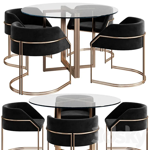 CB2 & Giopagani Dinning Set 3DModel
