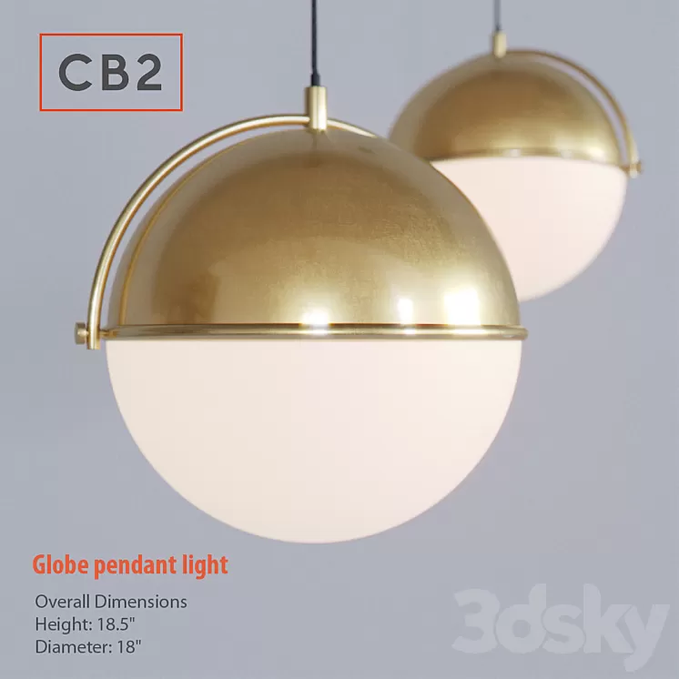 CB2 - globe pendant light 3D Model