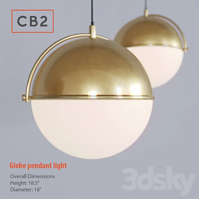 CB2 - globe pendant light 3DModel