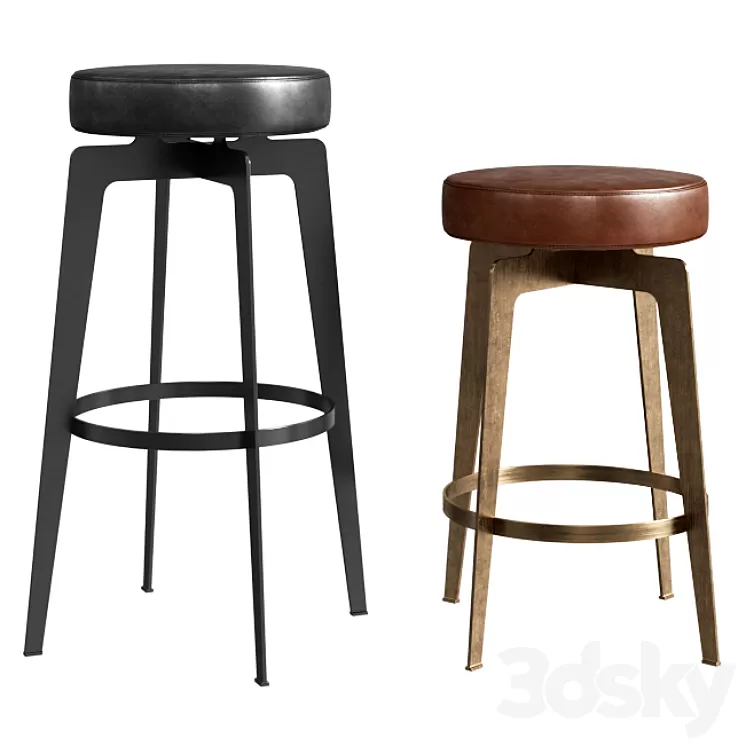 Cb2 Hayden Round Bar & Counter Stools 3D Model