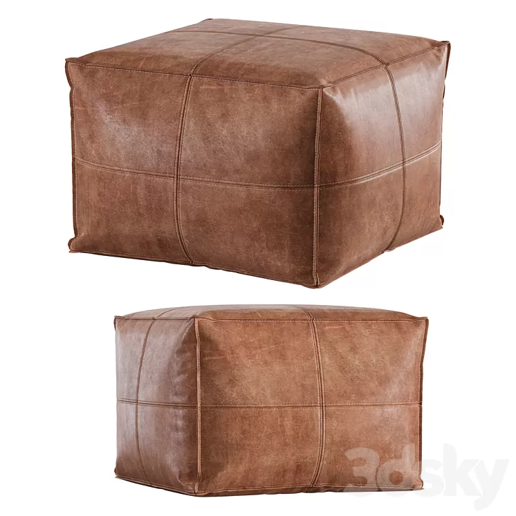 Cb2 / Leather Pouf 3D Model