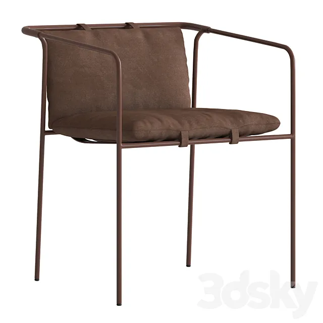 CB2 Navene Bronze Dining Chair 3D Model
