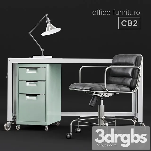 Cb2 office furniture 2 3D Model Free