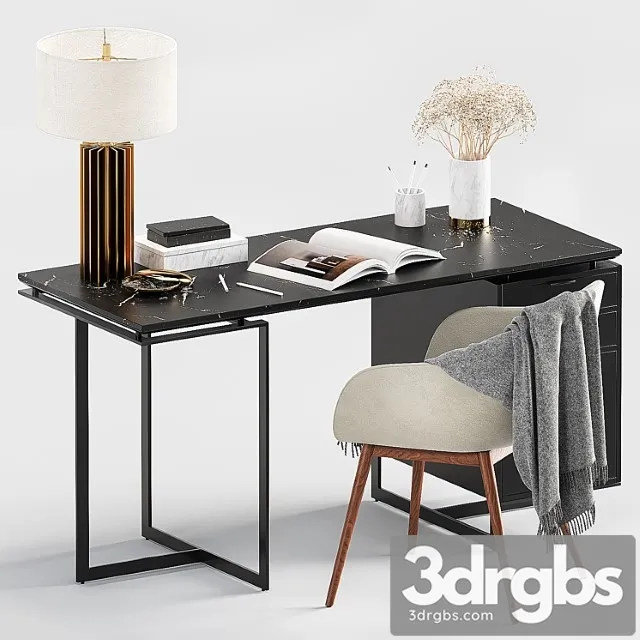 CB2 Office Set 3D Model Free