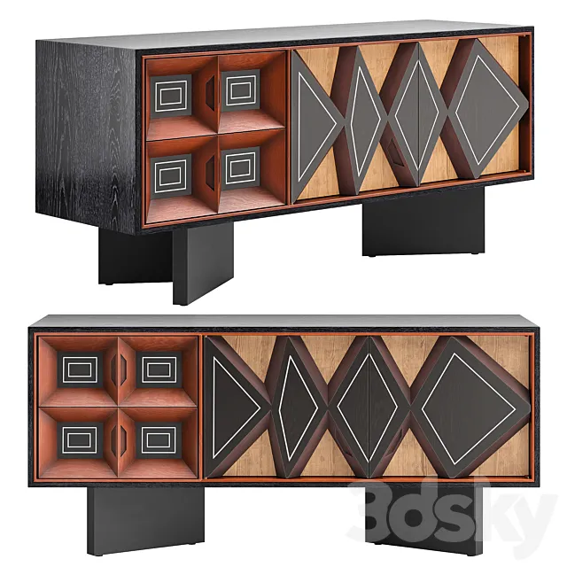 CB2 Paseo Wood Media Credenza 3DModel
