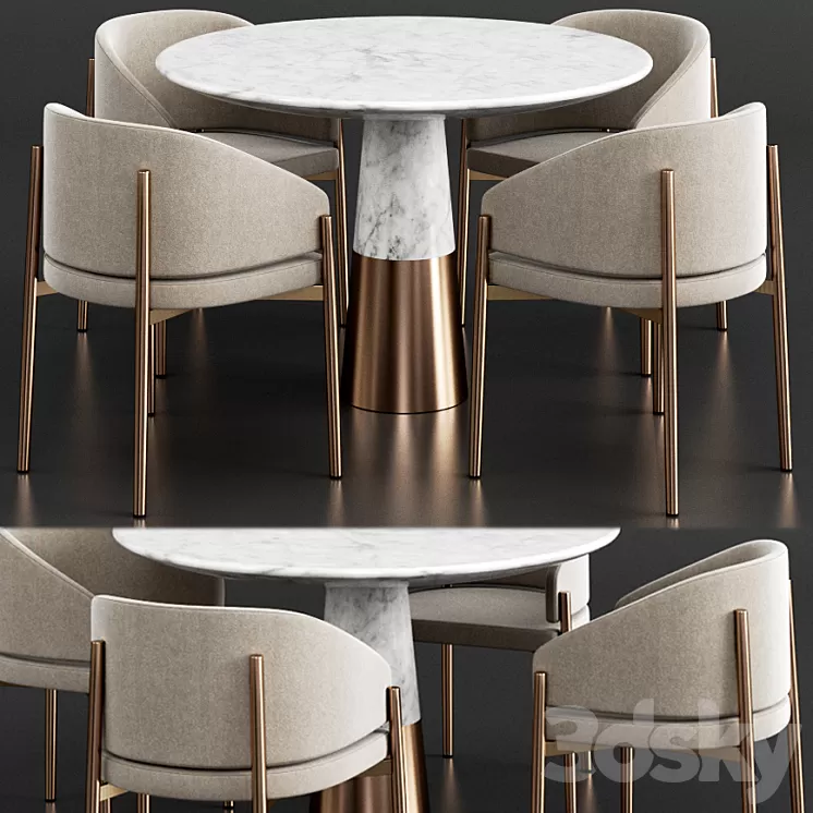 CB2 & Porro Dinning Set 3D Model