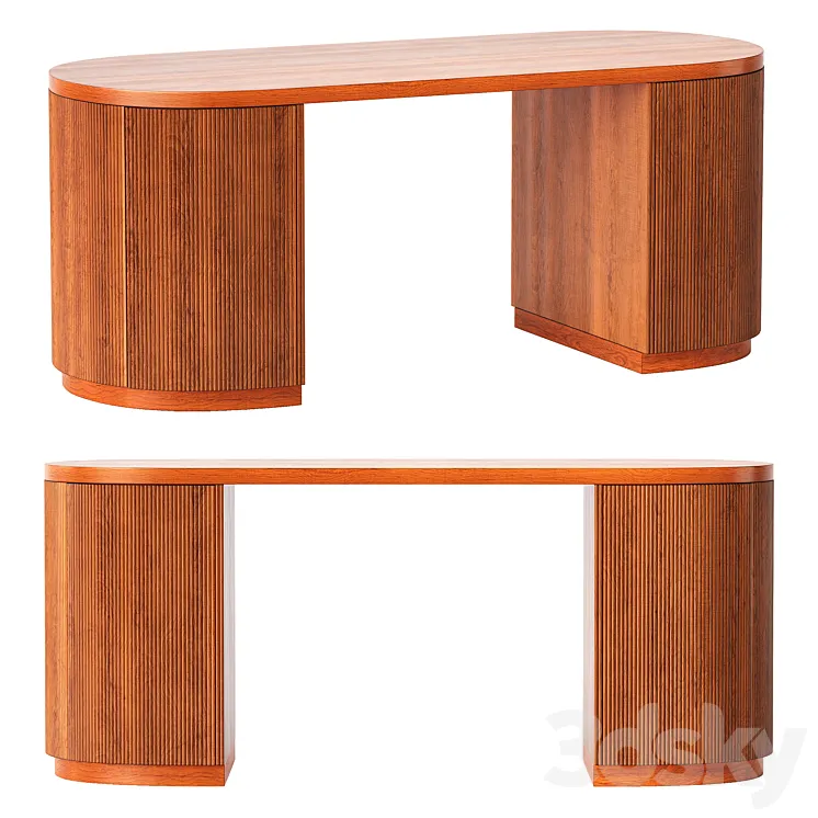 CB2 Reid Oval Desk 3D Model Free