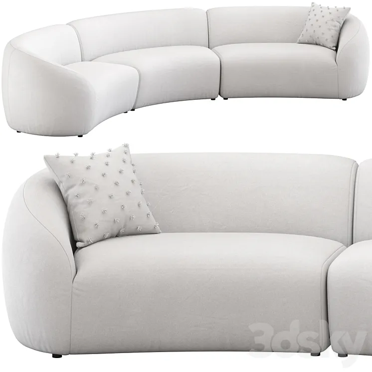 CB2 Roma Sectional Sofa 3D Model Free