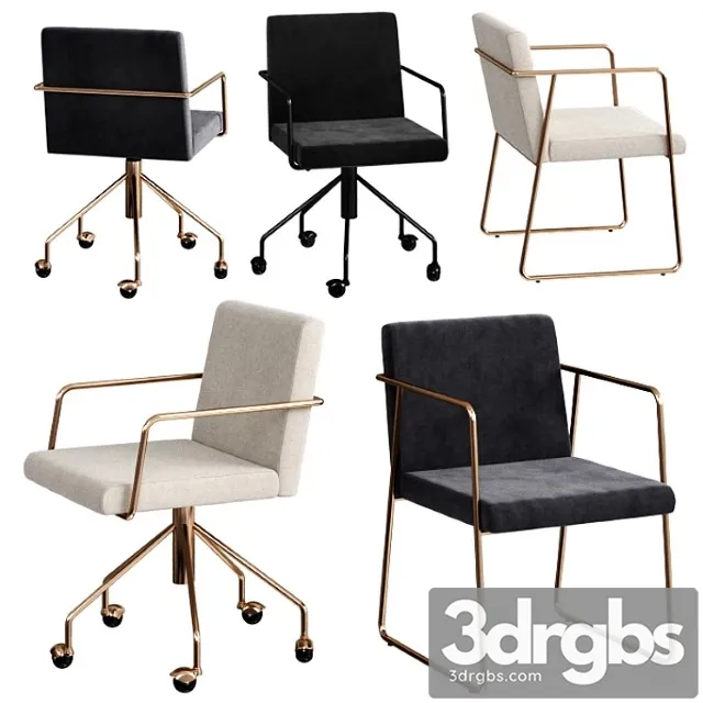 CB2 Rouka Chair Set 3D Model Free