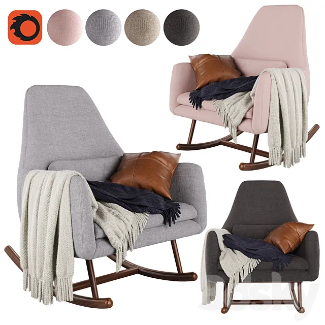 CB2 Saic Quantam rocking chair 3D Model