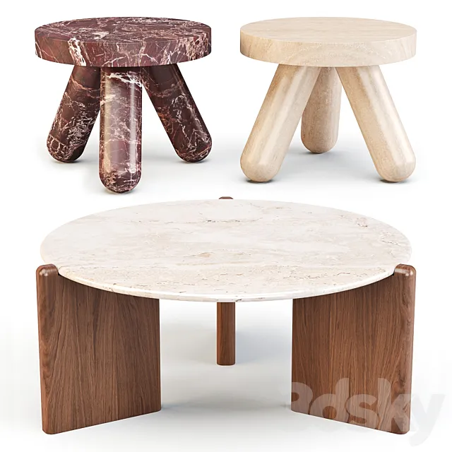 CB2: Santoro and Jaxx - Coffee and Side Tables 3D Model