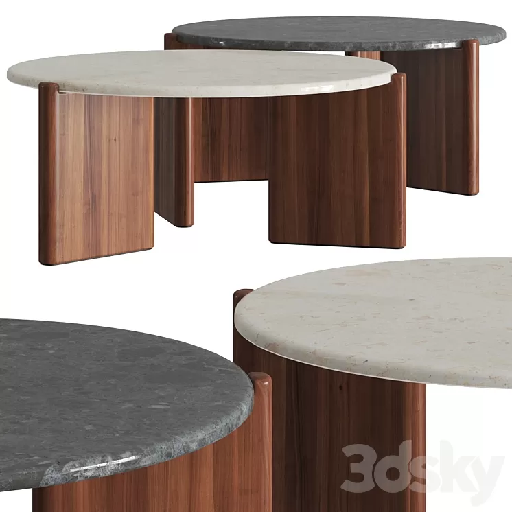 CB2 Santoro Quartz Coffee Tables 3D Model