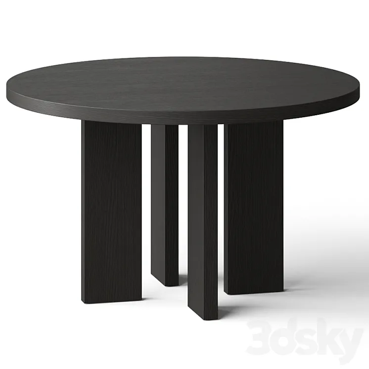 CB2 Shadow Blacked Dining Table 3D Model Free Download