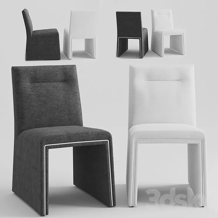 CB2 Silver Lining armless Dining Chair 3D Model Free