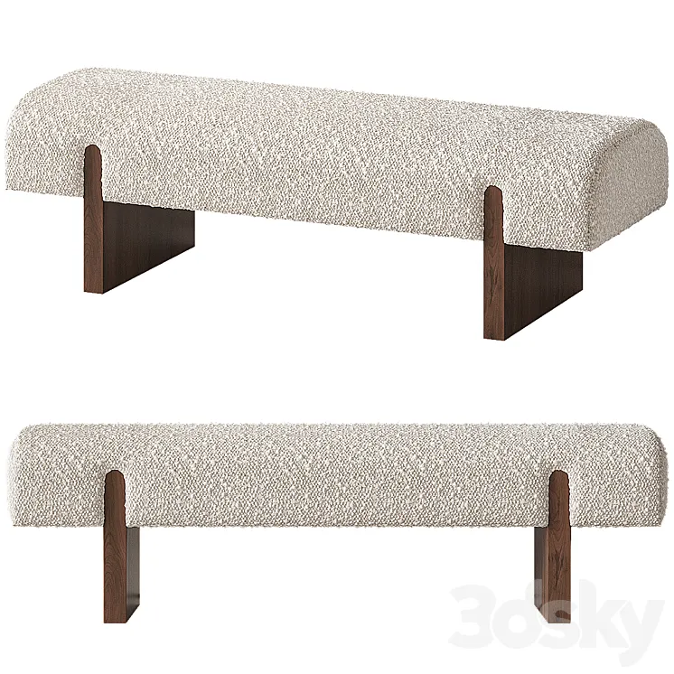 CB2 Socca Upholstered bench 3D Model Free