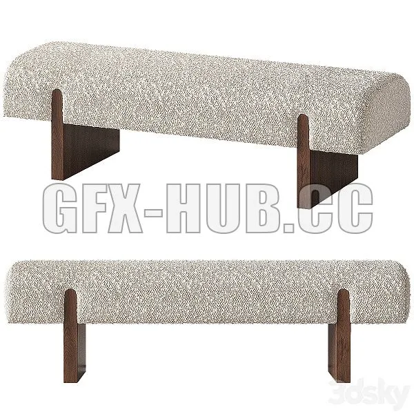 CB2 Socca Upholstered Bench 3D Model