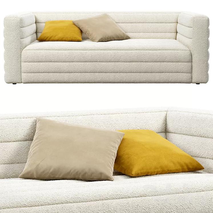 CB2 Strato Boucle Sofa 3D Model Free