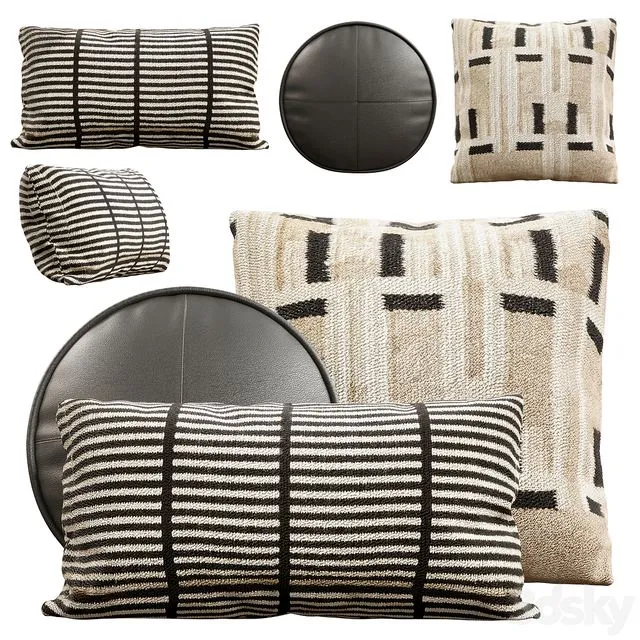 CB2 Throw Pillows Set 3D Model