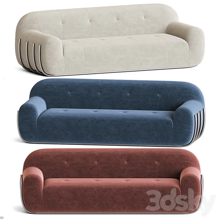Cbs brace cream boucle sofa 3D Model Free