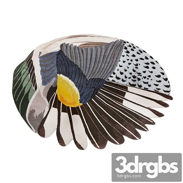 Cc-tapis feathers round carpet 3D Model Download
