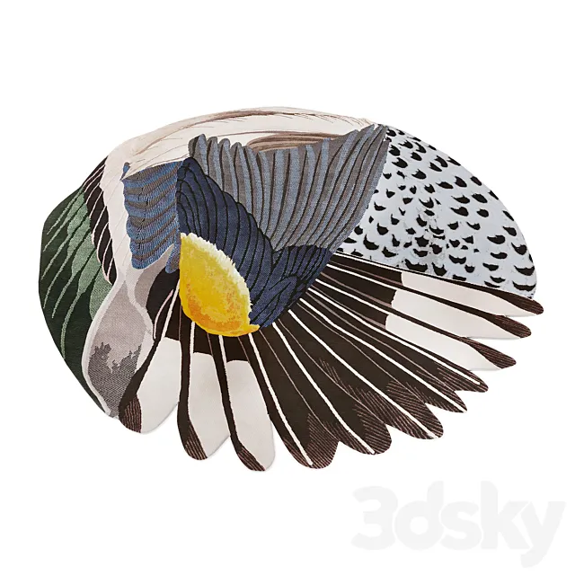 CC-Tapis Feathers Round Carpet 3DModel