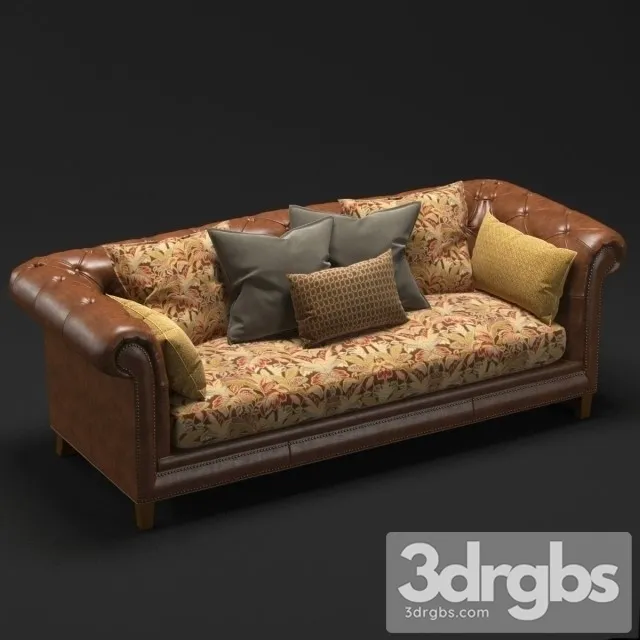 CCM Moreno Leather Sofa 01 3D Model Free