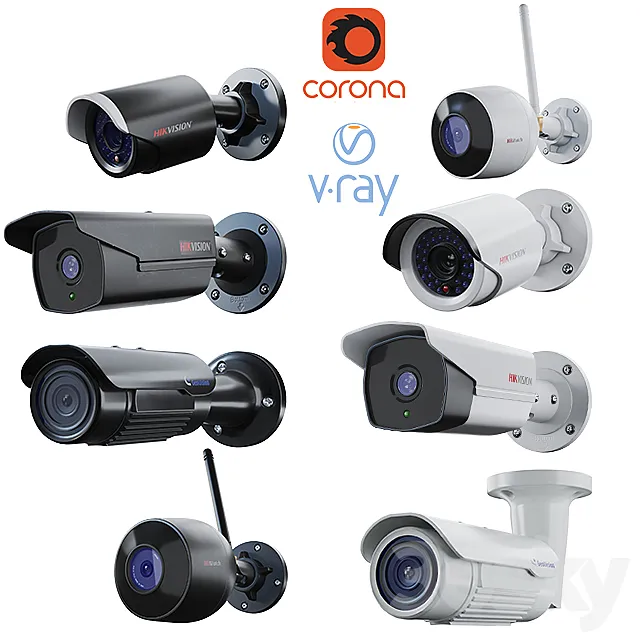 CCTV Cameras_hikvision_geovision_CCTV Pack 01 3DModel
