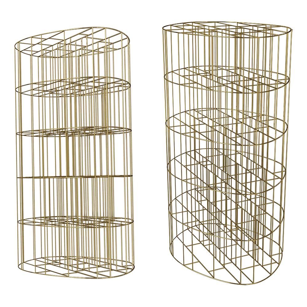 Ceccotti Collezioni  - Bookcase Golden Cage 2 3D Model