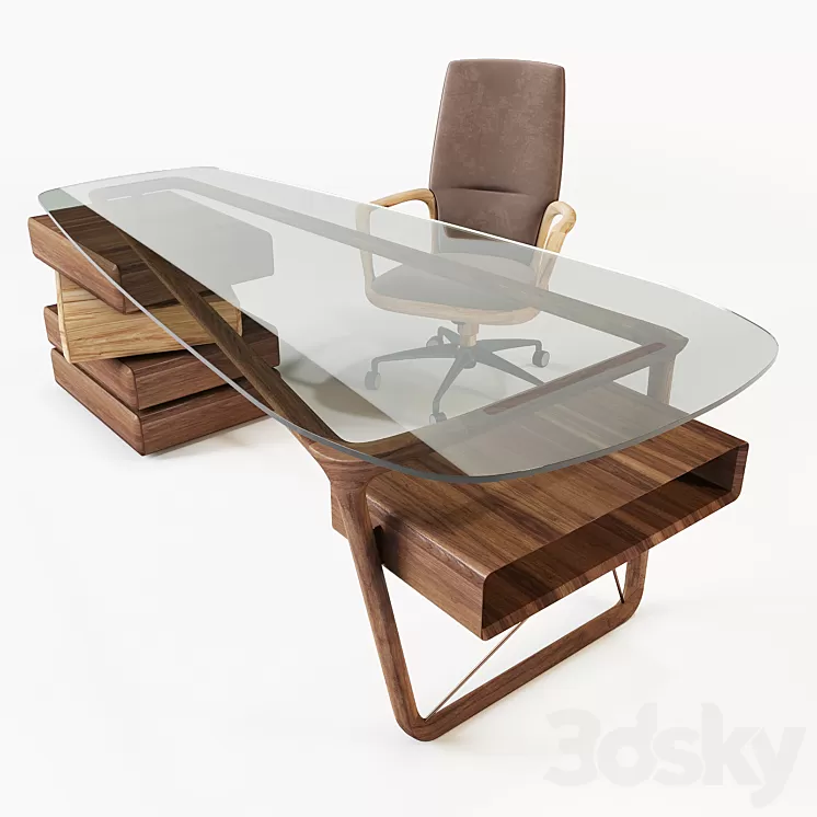 Ceccotti Collezioni: Desk Omaggio and ArmChair Vossia Mid 3D Model