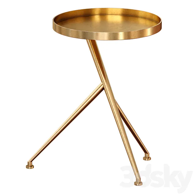 Cecilia Raw Brass Metal Accent Table (Crate and Barrel) 3DModel