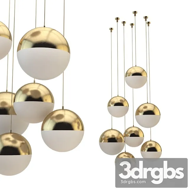Cedar Moss Globe 6 Set Gold 3D Model Download