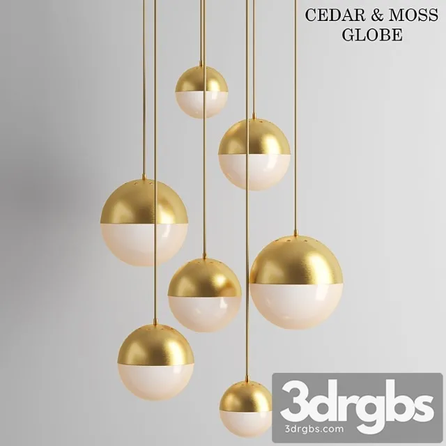 Cedar & moss globe pendant lighting 3D Model Download