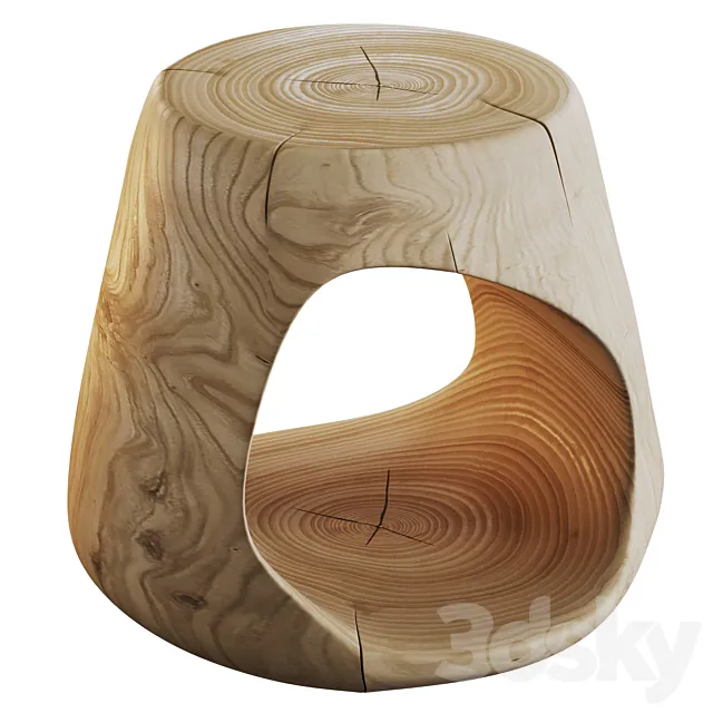 Cedar slab coffee table 3D Model