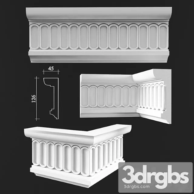 Ceiling Cornice 1 3D Model Download
