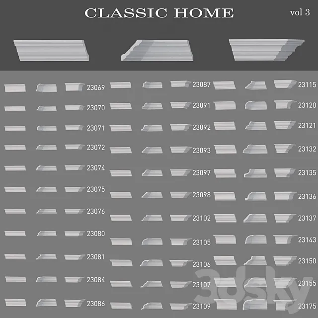 Ceiling cornices Classic Home (vol3) 3DModel