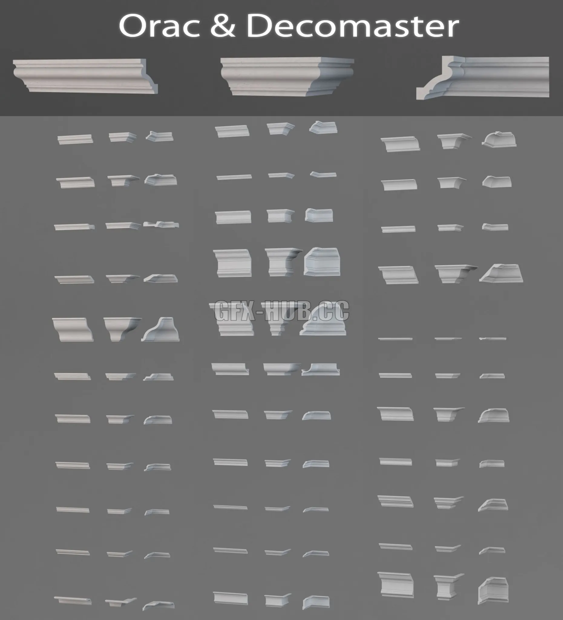 Ceiling curtain rods and Orac Decomaster 3D Model